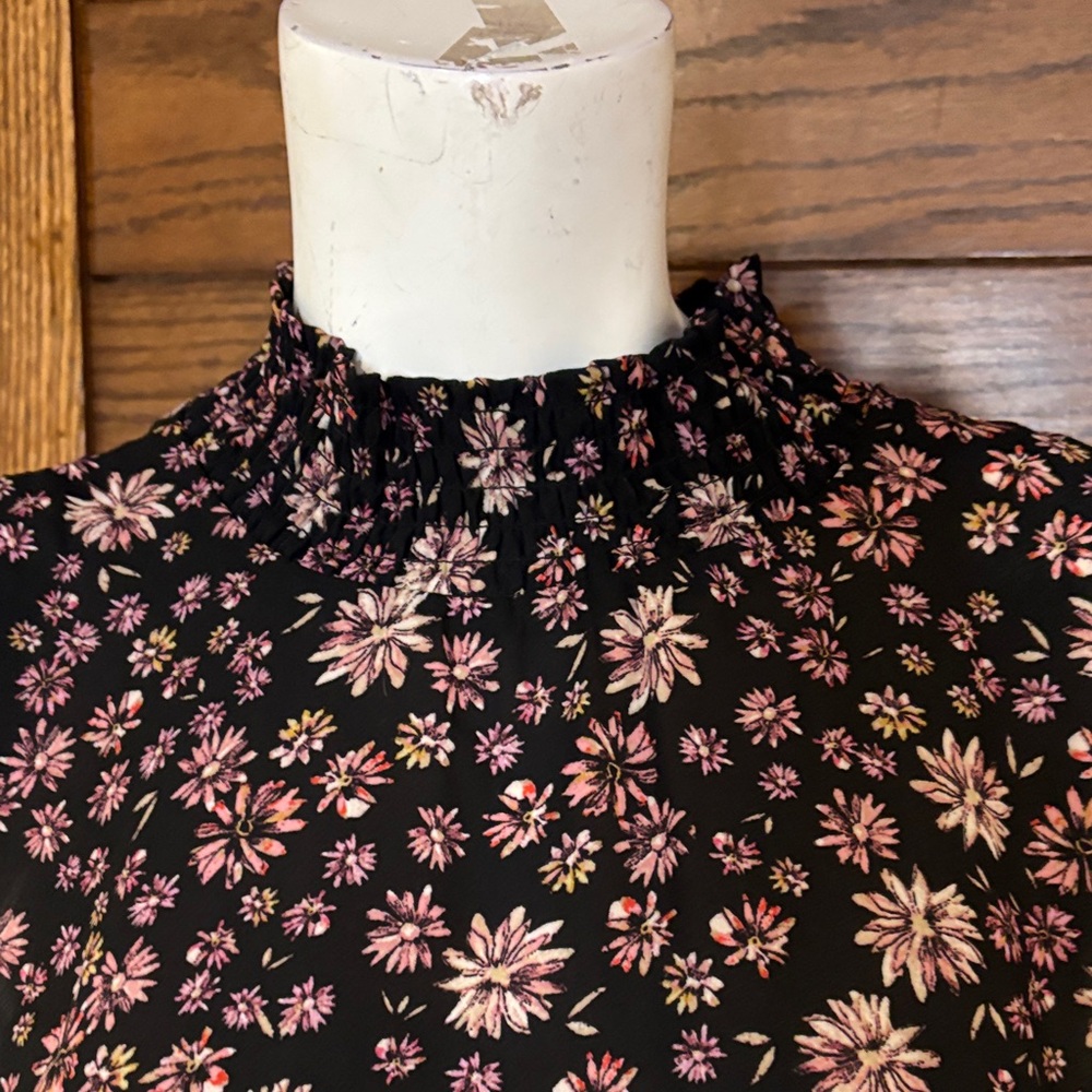 Nanette Lepore Black and Pink Floral Midi Dress - Picture 3 of 7
